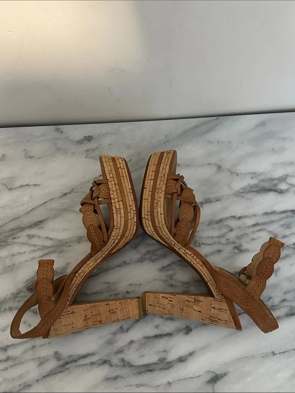 Frye Lena Leaf Ankle Platform Sandals women’s sz 9.5